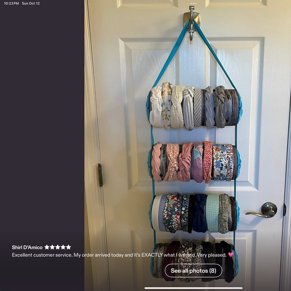 4 bolster headband holder/hanger, handmade, from Etsy